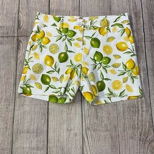 Isaac Mizrahi White yellow shorts with lemons side pockets size 14 XL